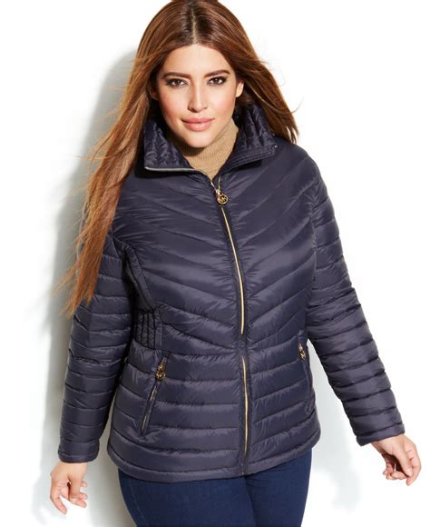 navy blue michael kors jacket|women's Michael Kors coats.